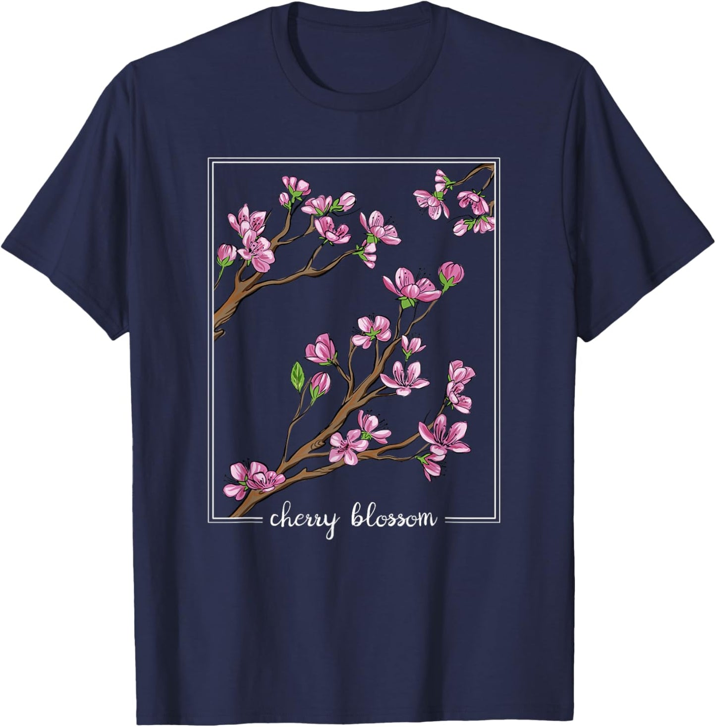 Japanische Kirschblüten Sakura Japan Cherry Blossom T-Shirt - T-Shirt | Navy