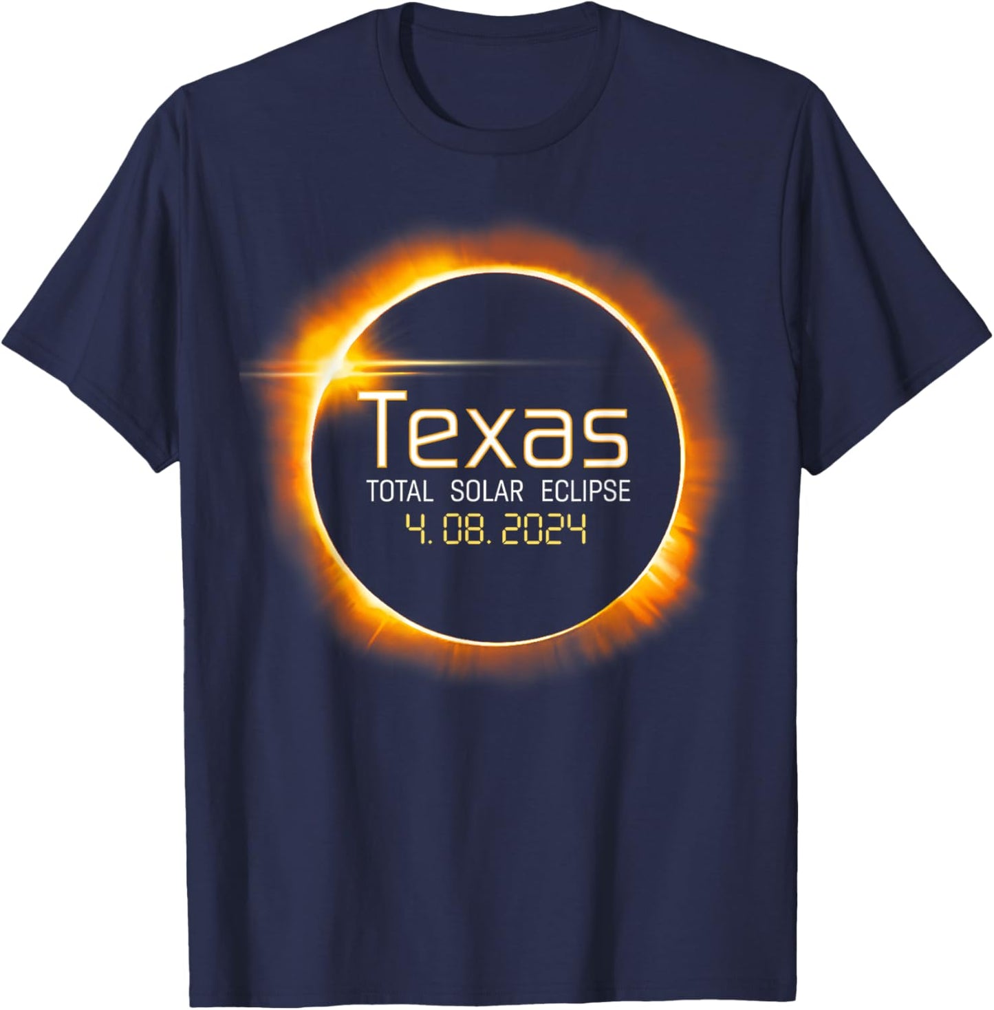 2024 Solar Eclipse Texas USA Totality T-Shirt - T-Shirt | Navy
