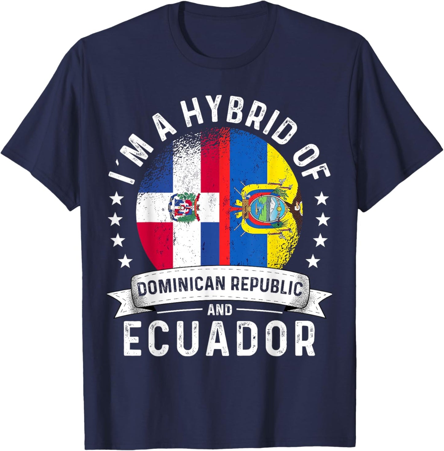 Dominican Republic Flag Ecuador Grown Ecuadorian Flag T-Shirt - T-Shirt | Navy