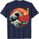 Japanese The Great Wave Kanagawa Retro Japan T-Shirt - T-Shirt | Navy