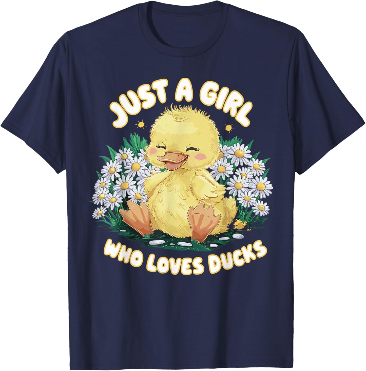 Just a Girl Who Loves Ducks Cute Duck T-Shirt - T-Shirt | Navy