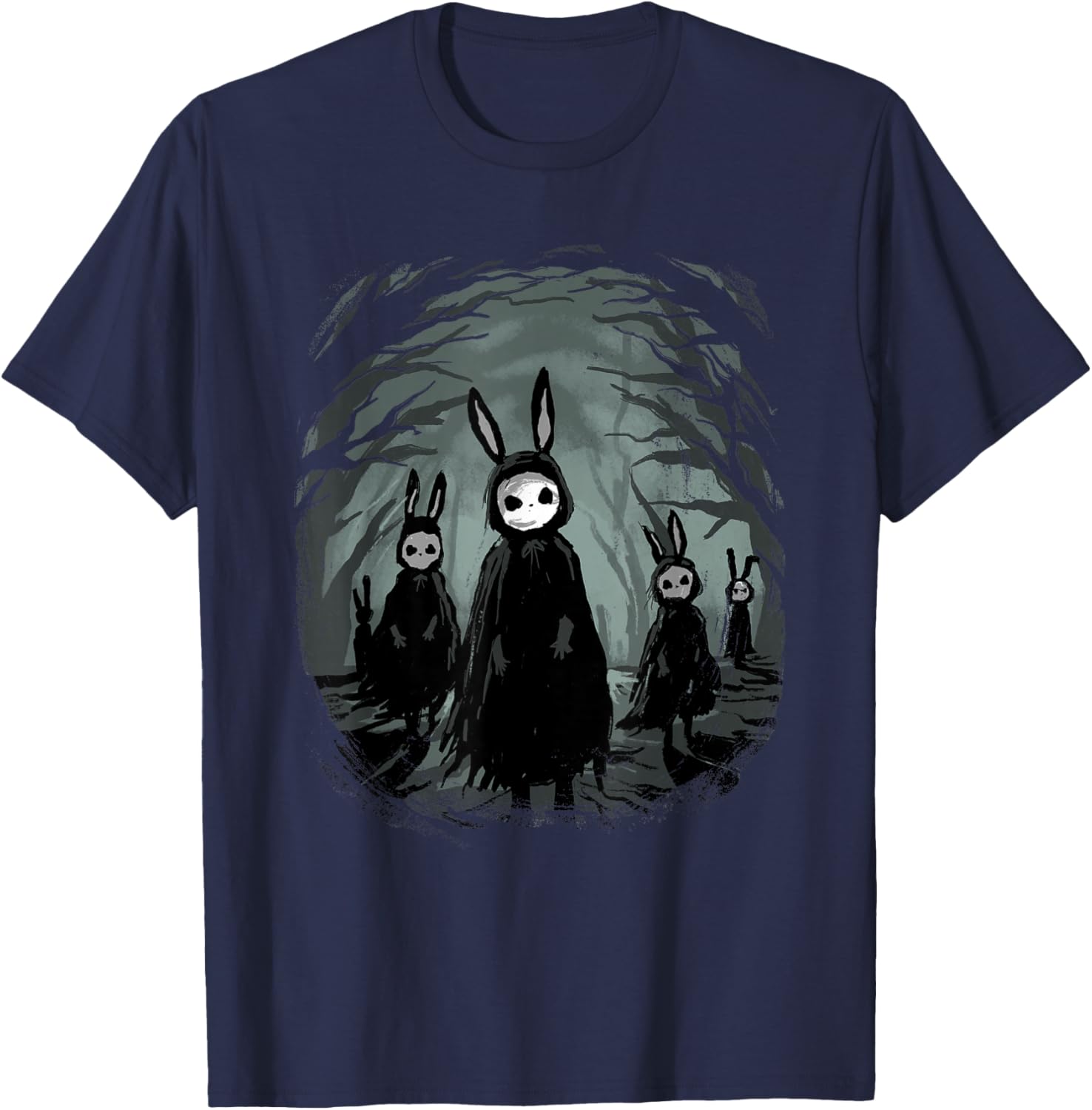 Gothic- Creepy Bunny Goth Rabbit Evil Bunnies Weirdcore T-Shirt - T-Shirt | Navy