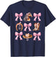 Western Girl Country Rodeo Pink Cowgirl Horse Coquette Bow T-Shirt - T-Shirt | Navy