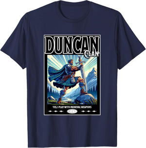 Duncan Scottish Funny Clan Medieval Gaelic Weapons T-Shirt - T-Shirt | Navy
