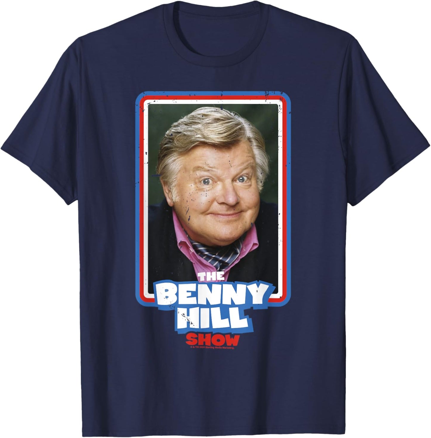 Benny Hill Show Smile Retro Distressed T-Shirt - T-Shirt | Navy