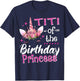 Titi Of The Birthday Princess Unicorn Flower T-Shirt - T-Shirt | Navy
