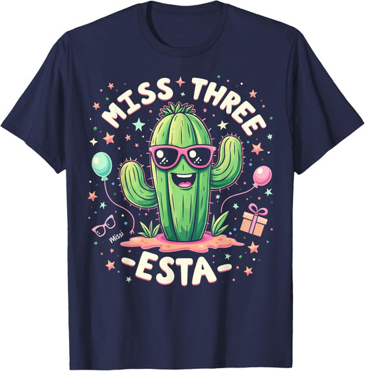3esta Birthday Three Esta Party Miss Three Esta 3esta Party T-Shirt - T-Shirt | Navy