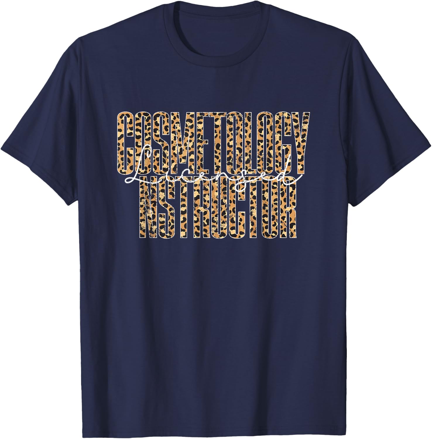 Vintage Licensed Cosmetology Instructor T-Shirt - T-Shirt | Navy