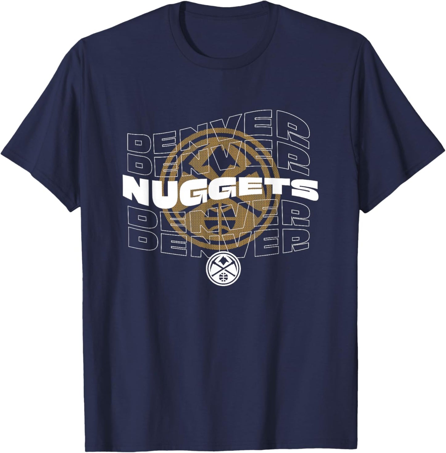 NBA Denver Nuggets Wave Outline Team Logo T-Shirt - T-Shirt | Navy