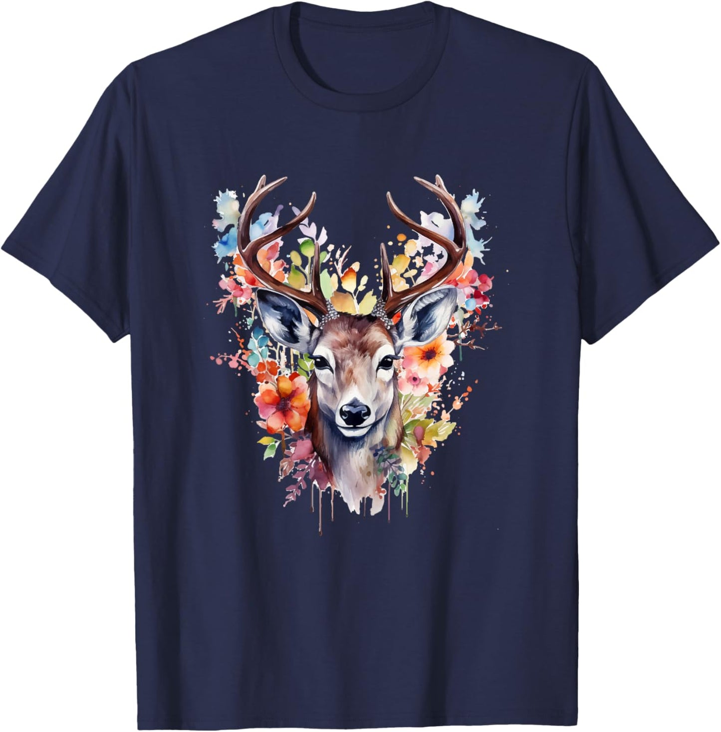 Hirsch Damen Trachtenshirt Dirndl Shirt Trachten T-Shirt - T-Shirt | Navy