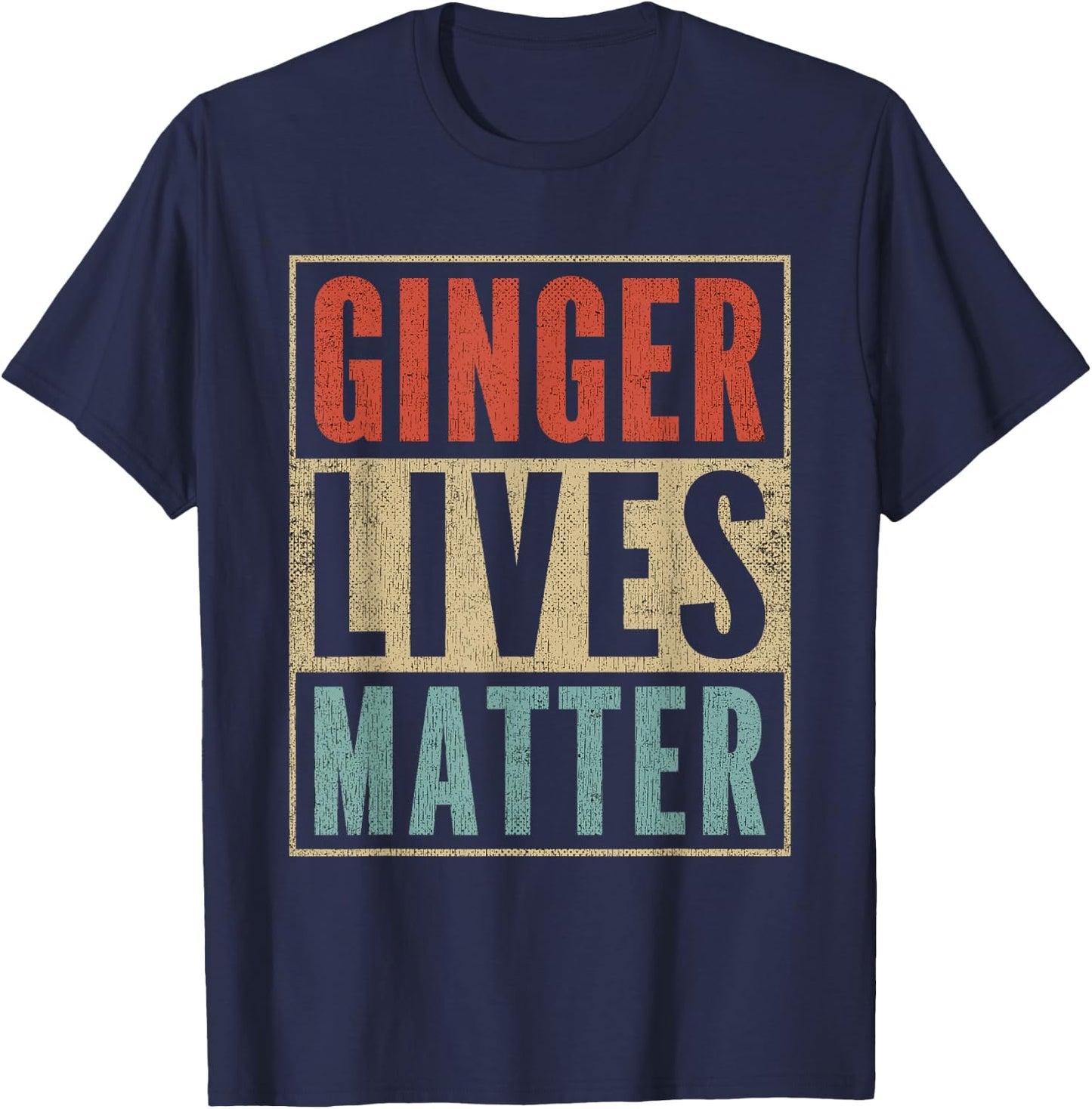 Funny Ginger Lives Matter Retro Colors Redhead T-Shirt - T-Shirt | Navy
