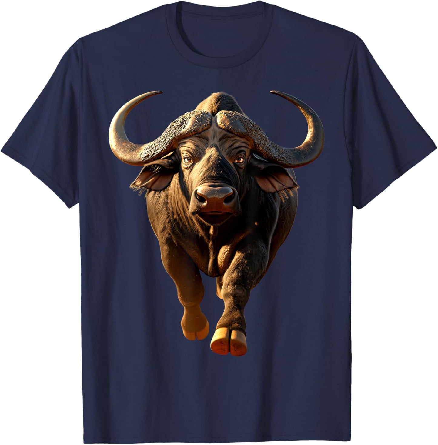 Buffalo Cape Water Buffalos Safari South African Buffalo T-Shirt - T-Shirt | Navy