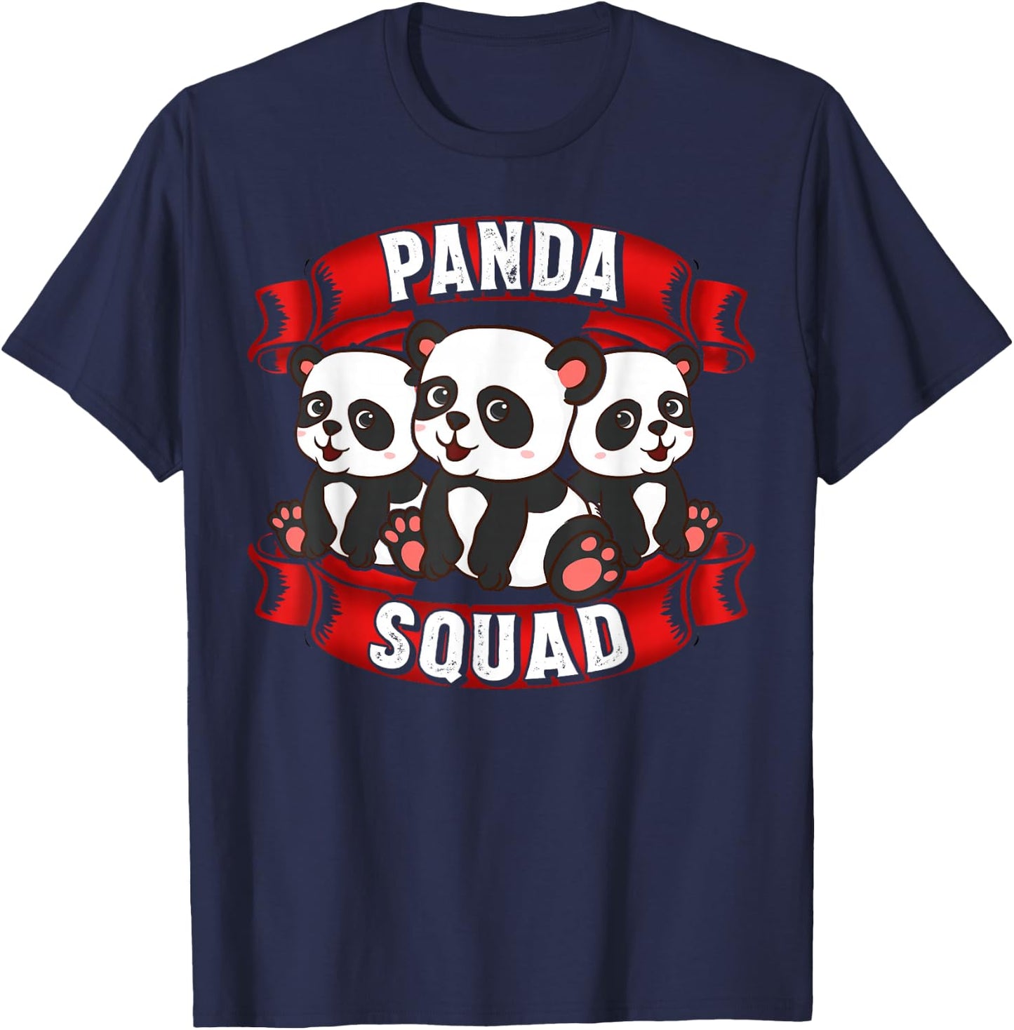 Panda Squad Funny Panda Cute Panda Bear Gifts T-Shirt - T-Shirt | Navy