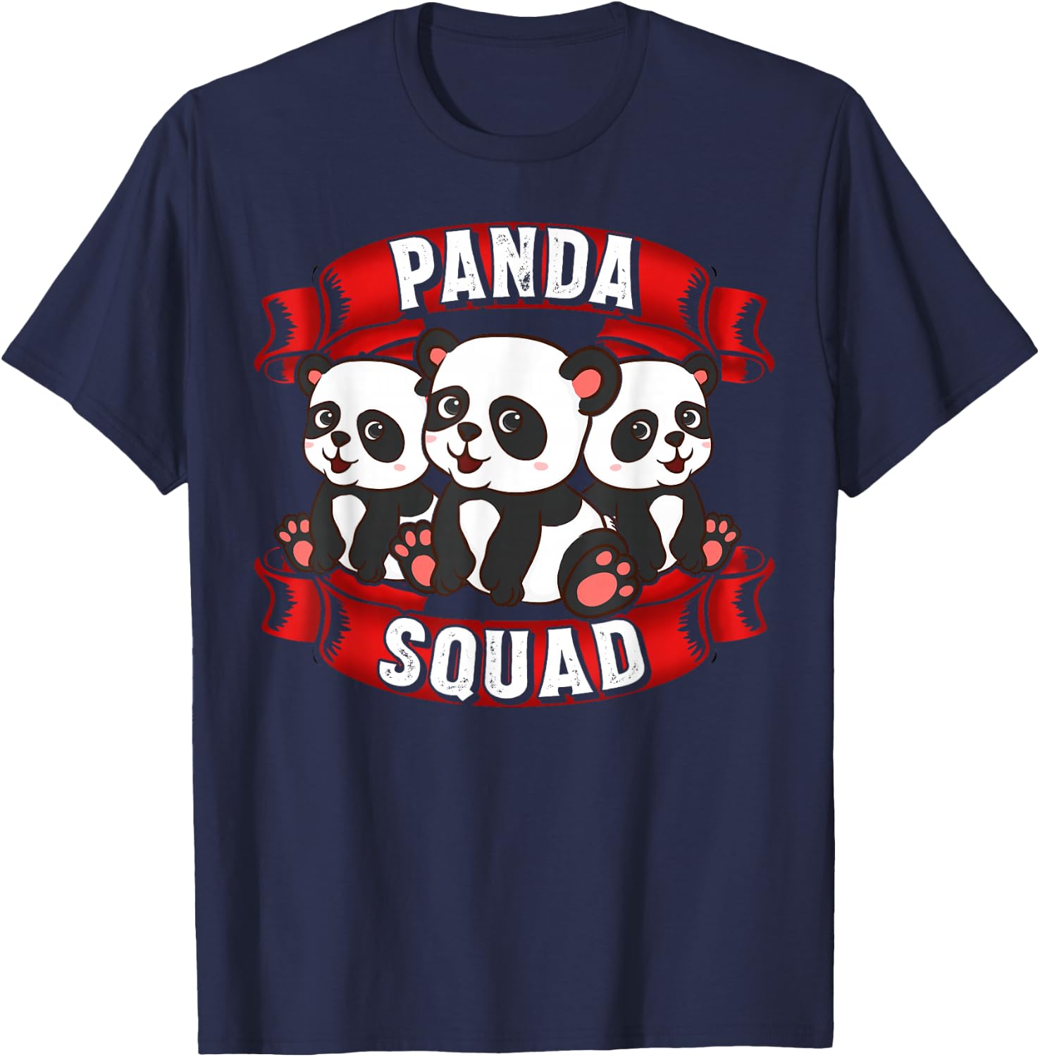 Panda Squad Funny Panda Cute Panda Bear Gifts T-Shirt - T-Shirt | Navy