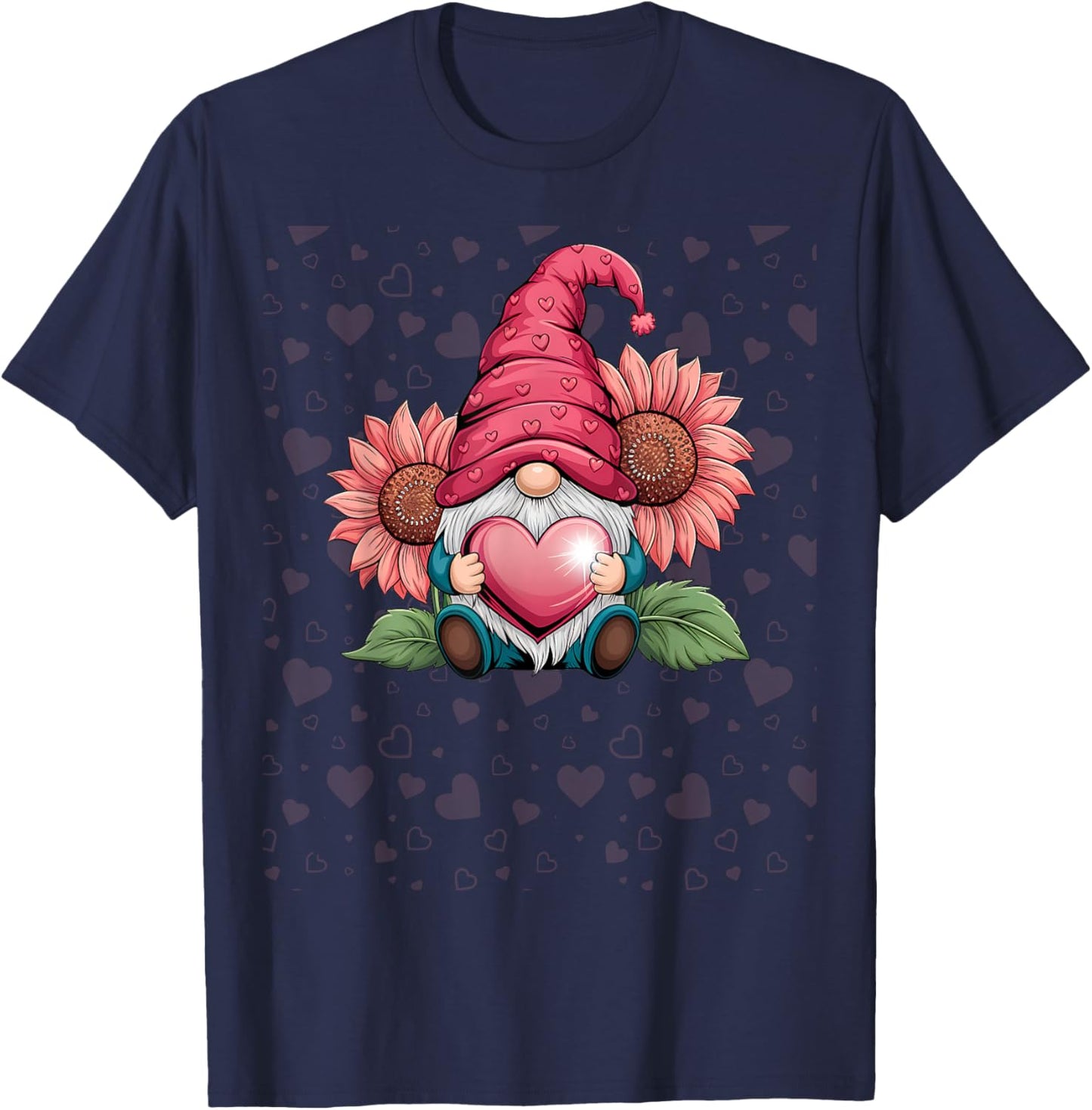Cute Gnome Garden Love Design , Girls, Men T-Shirt - T-Shirt | Navy