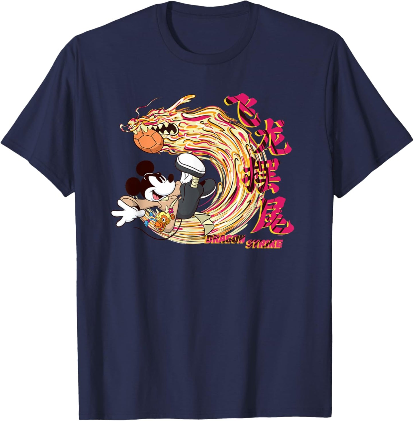 Disney Mickey Mouse Lunar New Year Dragon Strike Soccer T-Shirt - T-Shirt | Navy