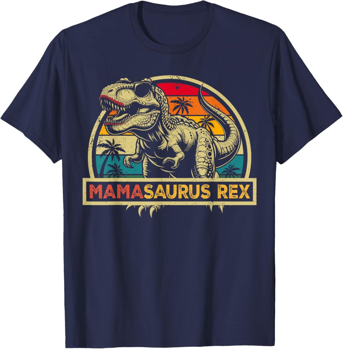 Mamasaurus Rex TRex Dinosaur Mama Saurus Rex Family Matching T-Shirt - T-Shirt | Navy