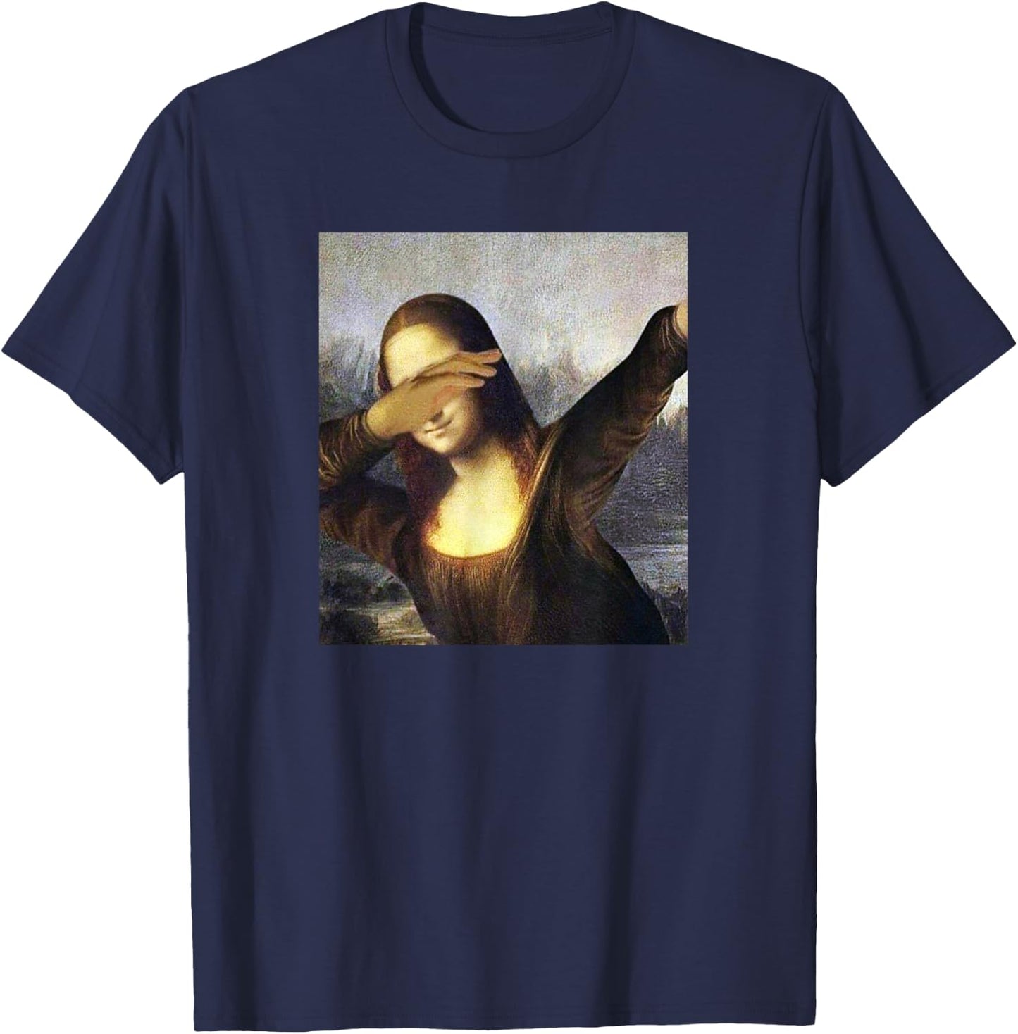 Dabbing Mona Lisa Dab Funny Memes Dabbing Dab Fun T-Shirt - T-Shirt | Navy
