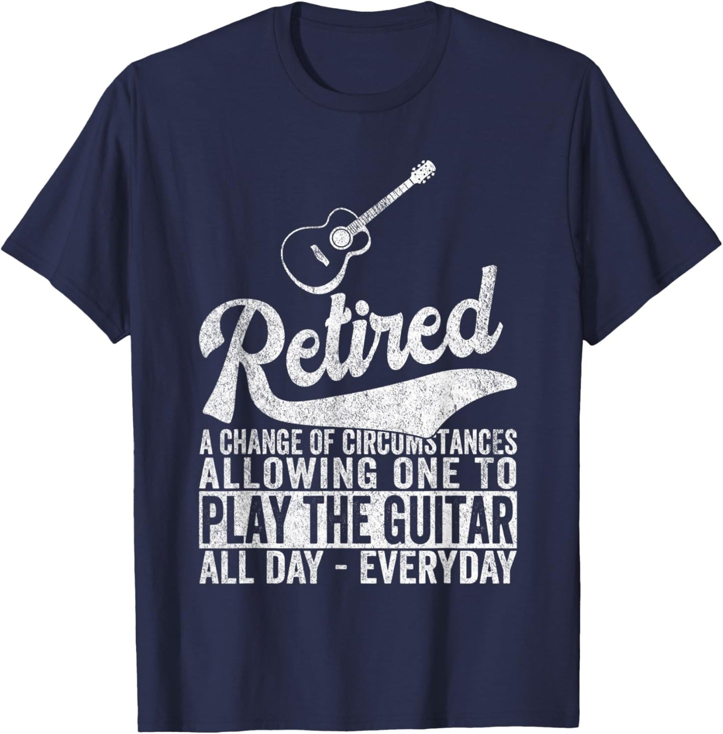 Funny Retired Definition Guitar Player Retirement Retro T-Shirt - T-Shirt | Navy