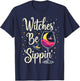 Witches' Be Sippin' Wine Moon Hat Stars T-Shirt - T-Shirt | Navy