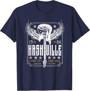 Nashville Tennessee Country Music City Guitar Concert Gifts T-Shirt - T-Shirt | Navy