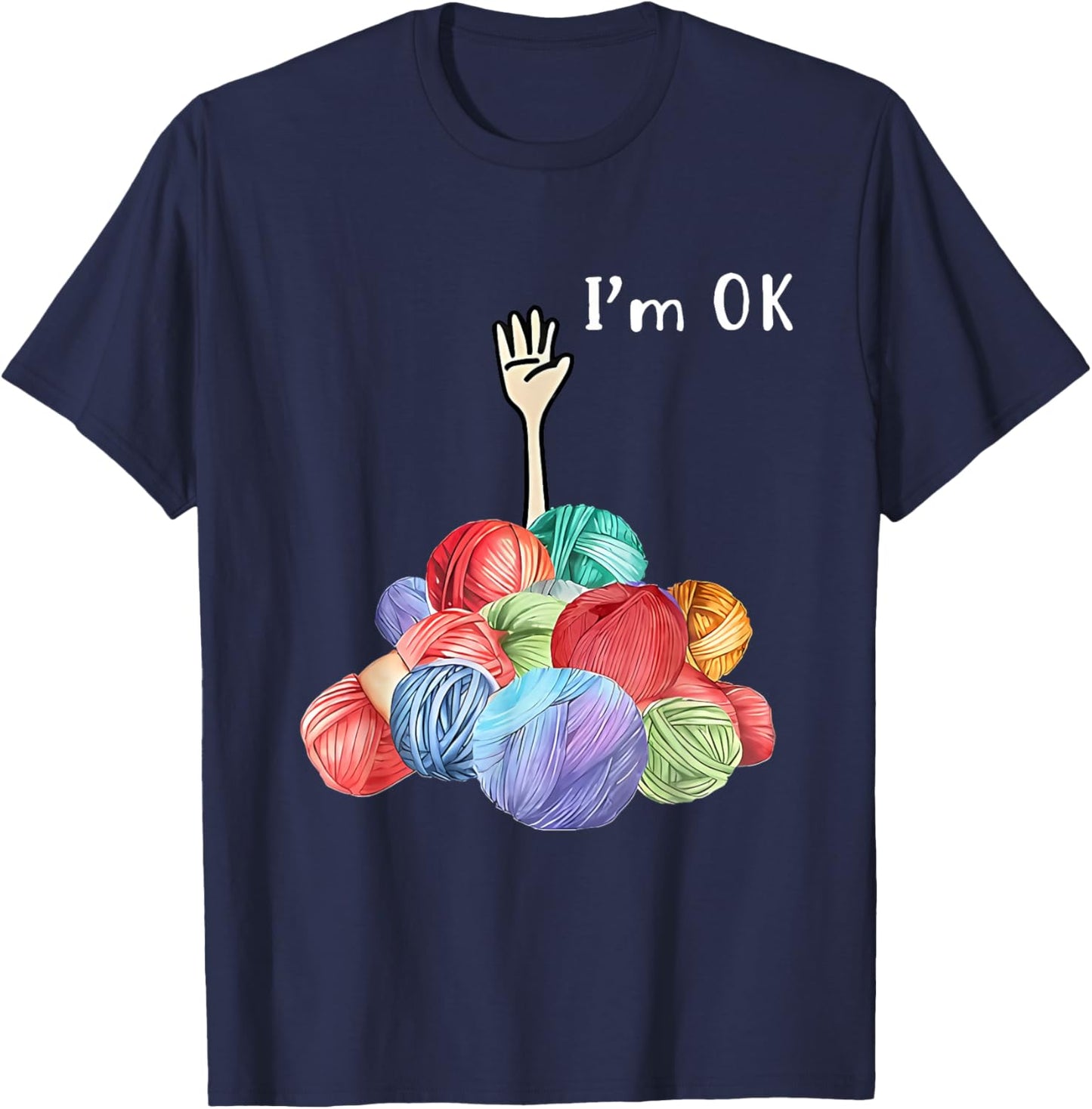 I'm ok Yarn T-Shirt - T-Shirt | Navy