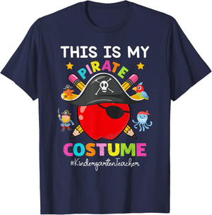 Pirate Kindergarten Teacher Halloween Costume Pirate Day T-Shirt - T-Shirt | Navy