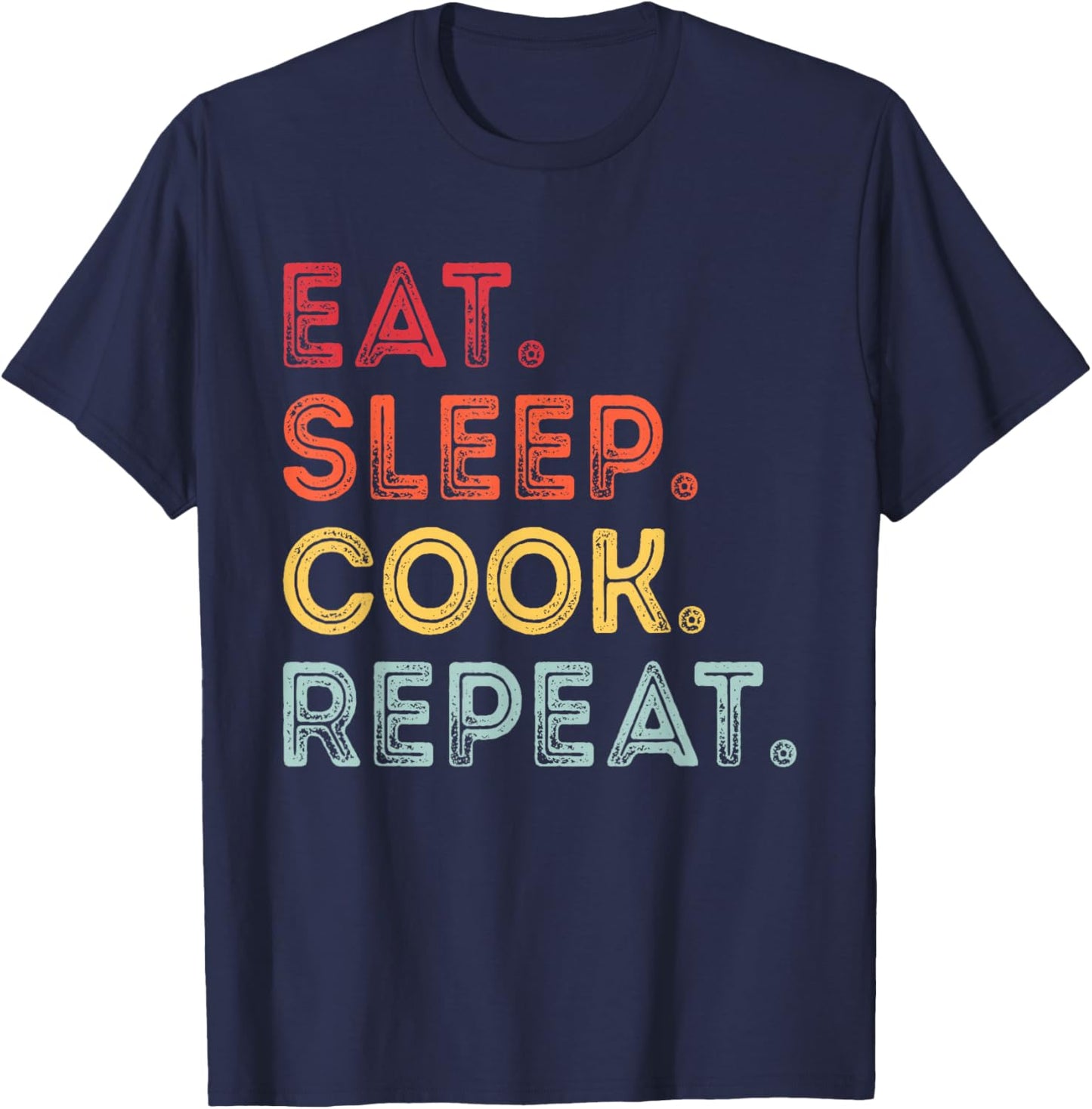 Vintage Eat Sleep Cook Repeat Cooking Chef Men T-Shirt - T-Shirt | Navy