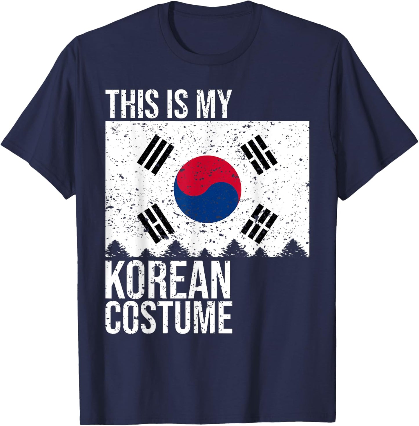 Vintage This Is My South Korean Flag Costume for Halloween T-Shirt - T-Shirt | Navy