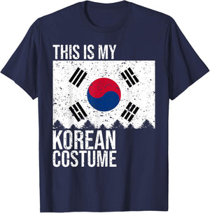 Vintage This Is My South Korean Flag Costume for Halloween T-Shirt - T-Shirt | Navy