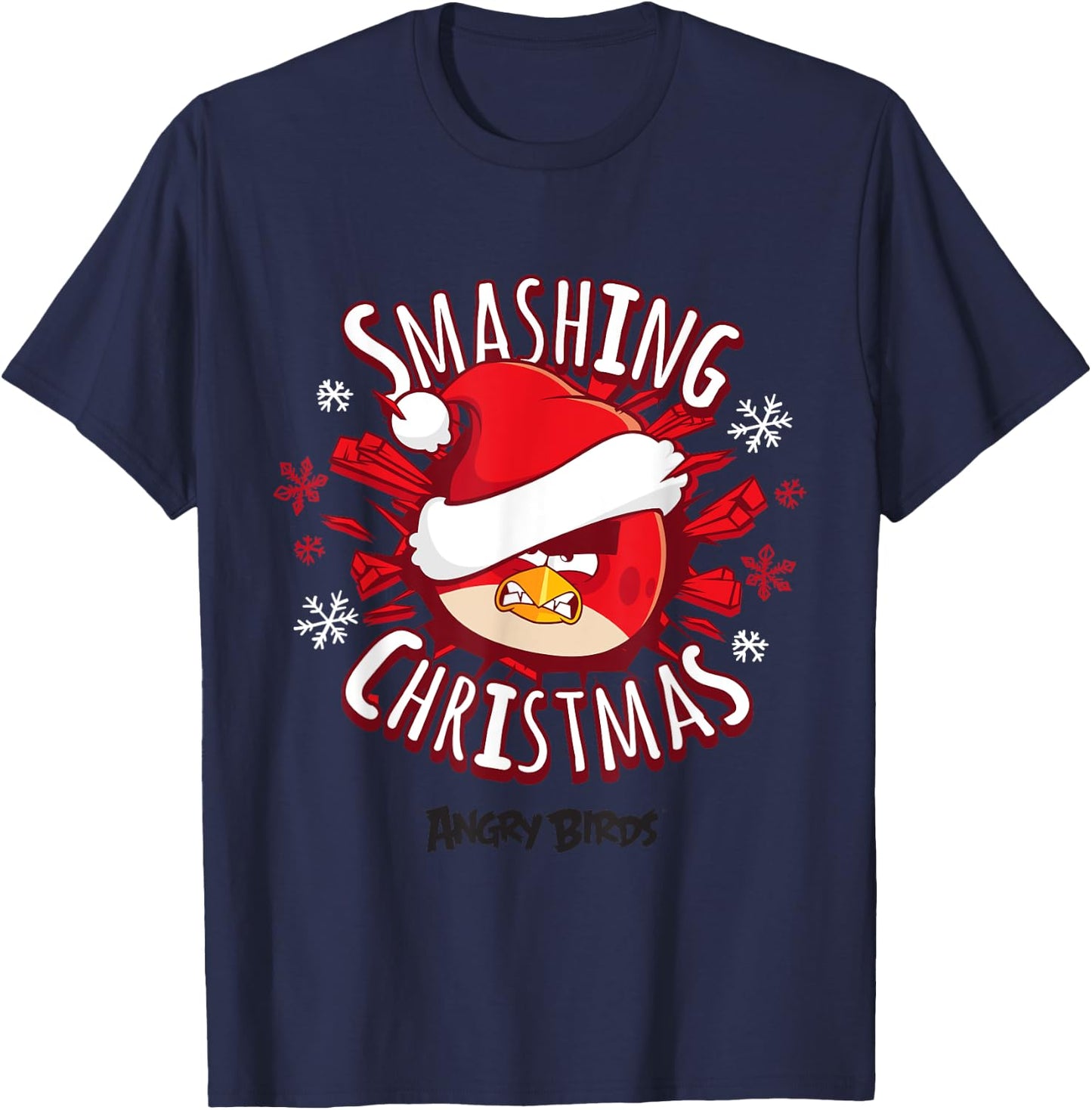 Angry Birds Smashing Christmas Official Merchandise T-Shirt - T-Shirt | Navy