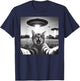 Cat Selfie With UFO Hilarious Alien Encounter T-Shirt - T-Shirt | Navy
