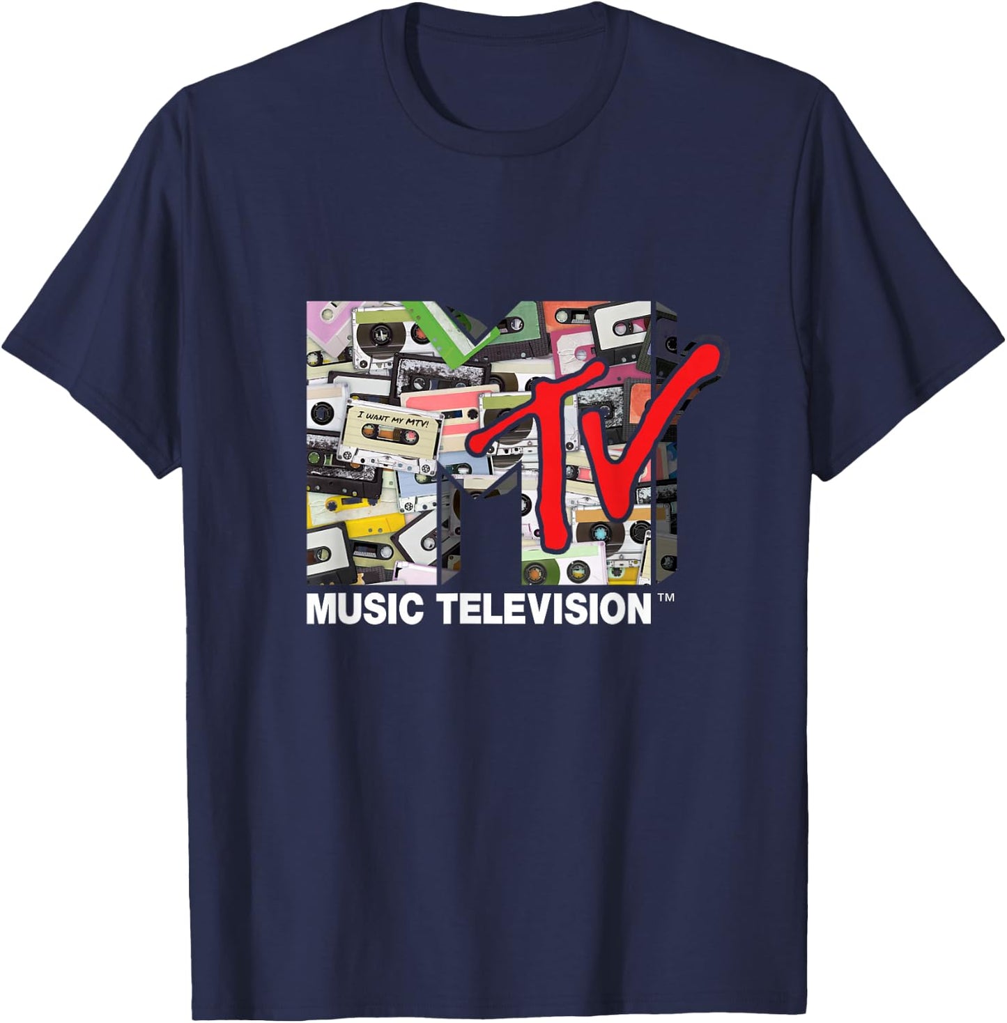 Logo 80s Vintage Cassette Tapes Remix T-Shirt - T-Shirt | Navy