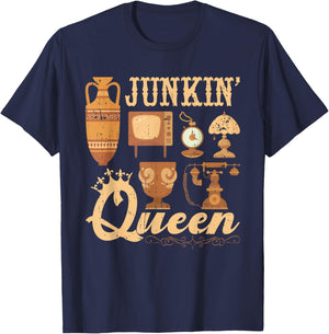 Junkin Queen Junking Antique Junk & Thrift T-Shirt - T-Shirt | Navy