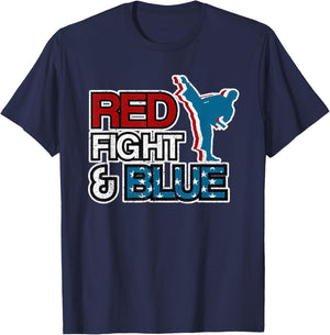 American Flag Martial Arts 4th of July Karate Taekwondo USA Men T-Shirt - T-Shirt | Navy