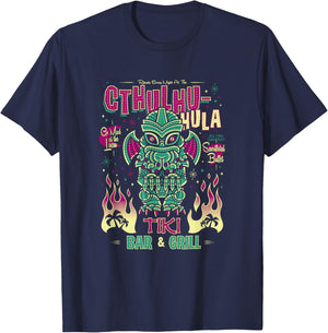 Cthulhu Tiki Bar - Creepy Cute Hawaiian Love Craft Monster T-Shirt - T-Shirt | Navy