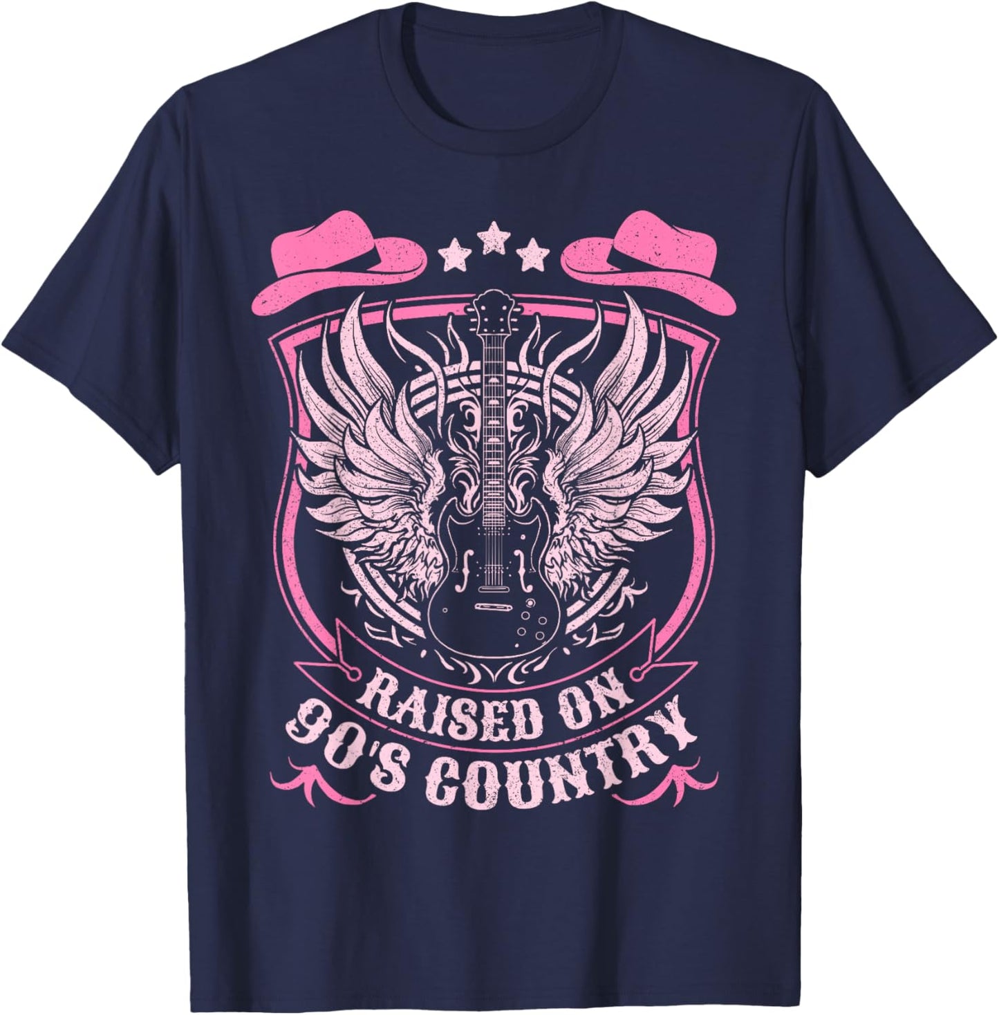 Nashville Raised On 90's Country Music Concert Outfit T-Shirt - T-Shirt | Navy