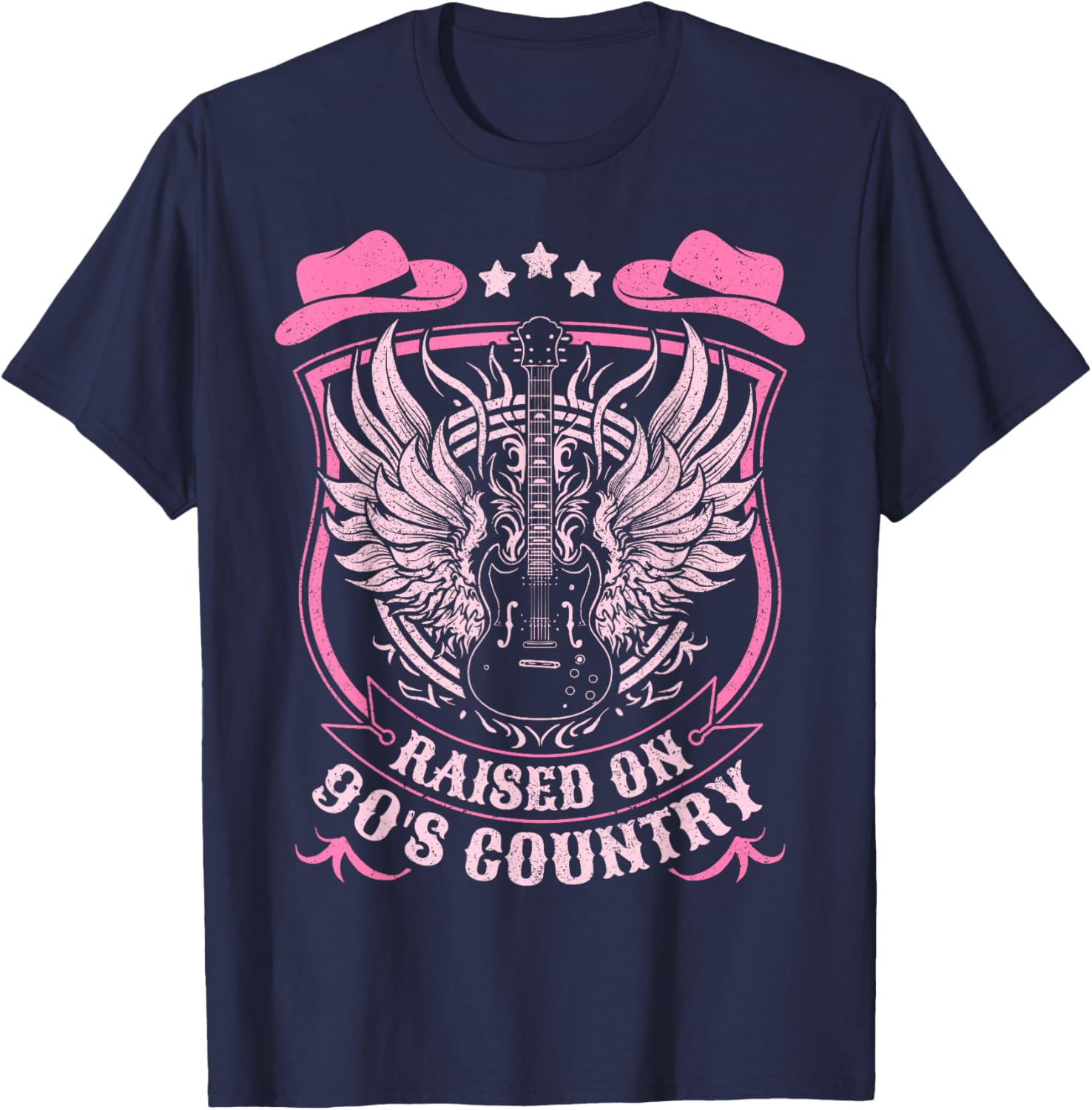 Nashville Raised On 90's Country Music Concert Outfit T-Shirt - T-Shirt | Navy