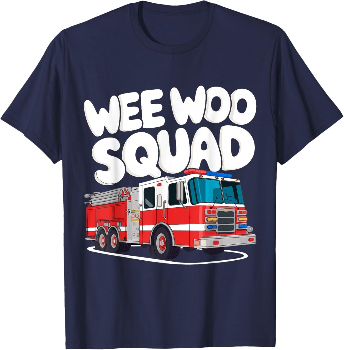 Funny Firefighter Art Women Kids Fire Truck Fireman T-Shirt - T-Shirt | Navy