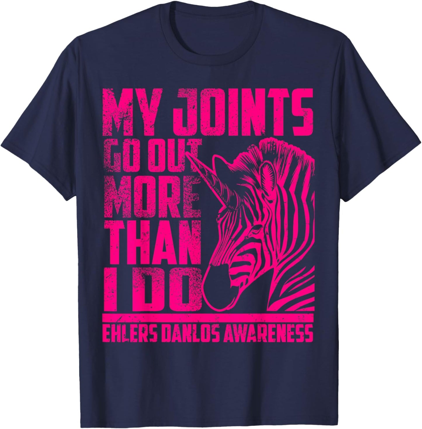 Funny Ehlers Danlos Syndrome Fighter EDS Awareness Gift T-Shirt - T-Shirt | Navy