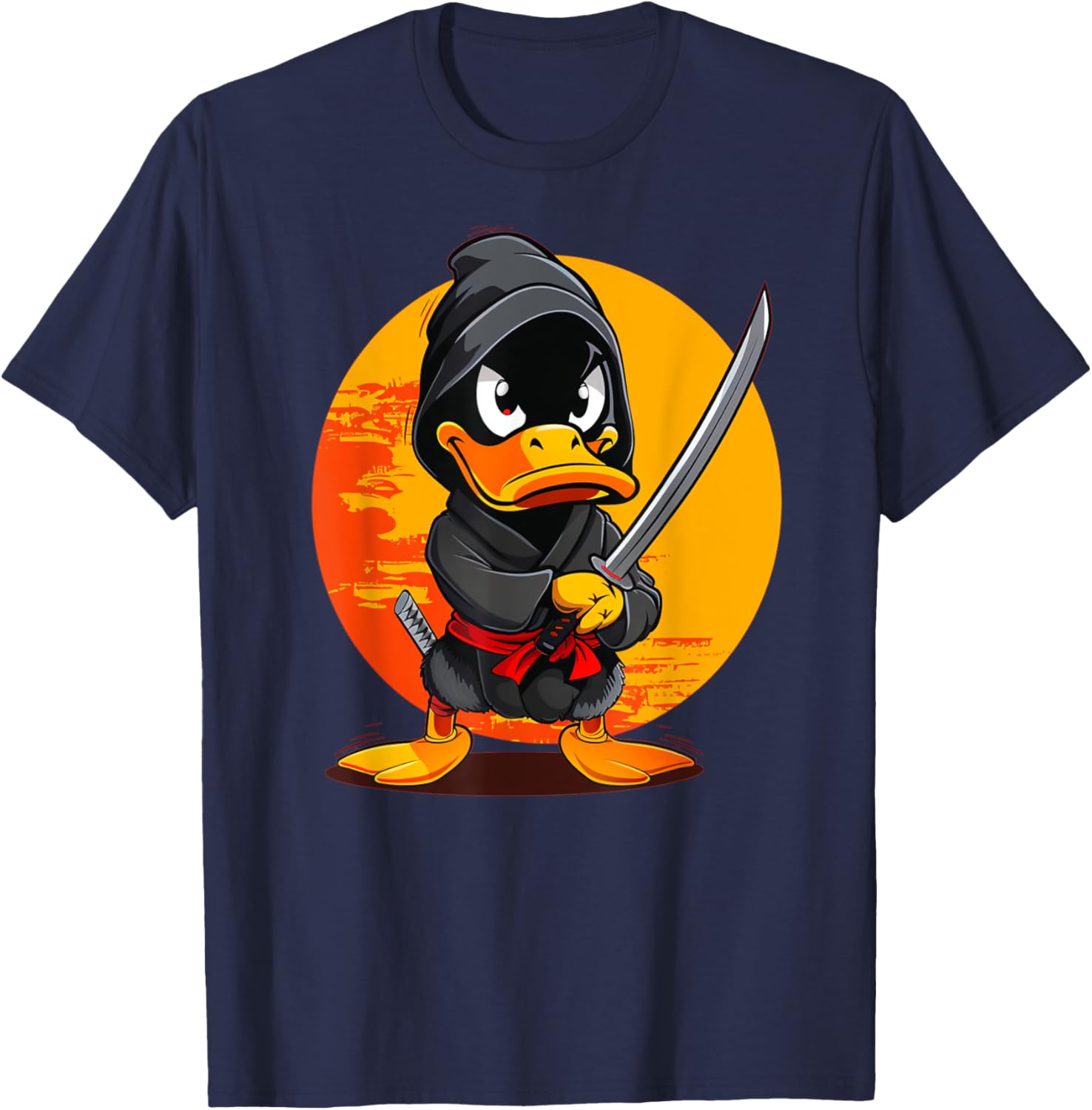 Happy Samurai Duck for Ninja Boys and Girls T-Shirt - T-Shirt | Navy