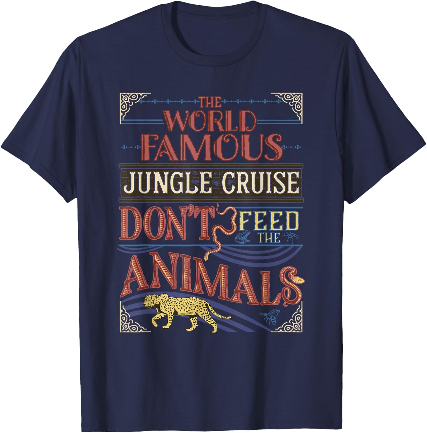 Disney Jungle Cruise World Famous Don't Feed The Animals V2 T-Shirt - T-Shirt | Navy