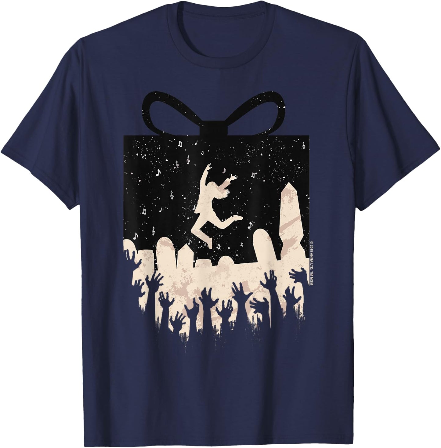 Anna and the Apocalypse Zombie Present Silhouette Christmas T-Shirt - T-Shirt | Navy