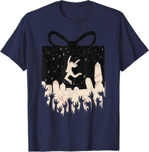 Anna and the Apocalypse Zombie Present Silhouette Christmas T-Shirt - T-Shirt | Navy