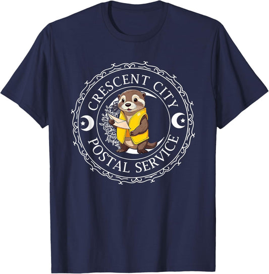 Crescent City Postal Service, Funny Crescent City Otter T-Shirt - T-Shirt | Navy
