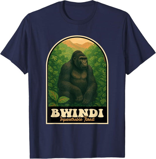 Bwindi Gorille forestier impénétrable Ouganda T-Shirt - T-Shirt | Navy