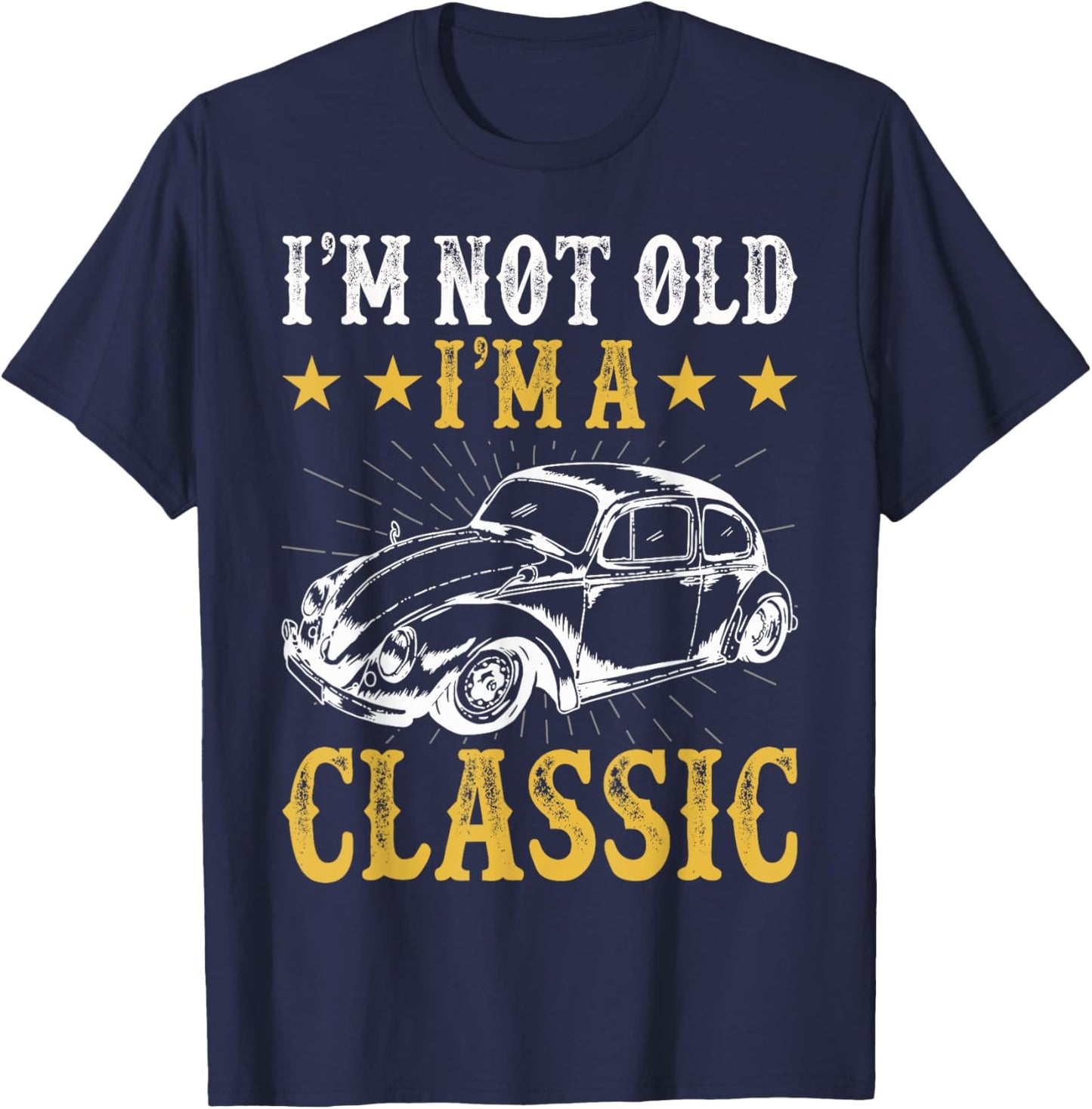 Retro Vintage Bug Classic Car Enthusiast graphics T-Shirt - T-Shirt | Navy