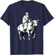 Vintage Spiritual Design Lao Tzu Riding An Ox, Tao Te Ching -Adults, -Kids Grey Short Sleeve Classic Fit Polyester T-Shirt - T-Shirt | Navy