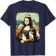 Retro Mona Lisa with Cats Novelty Men Women Kids Funny Cat T-Shirt - T-Shirt | Navy