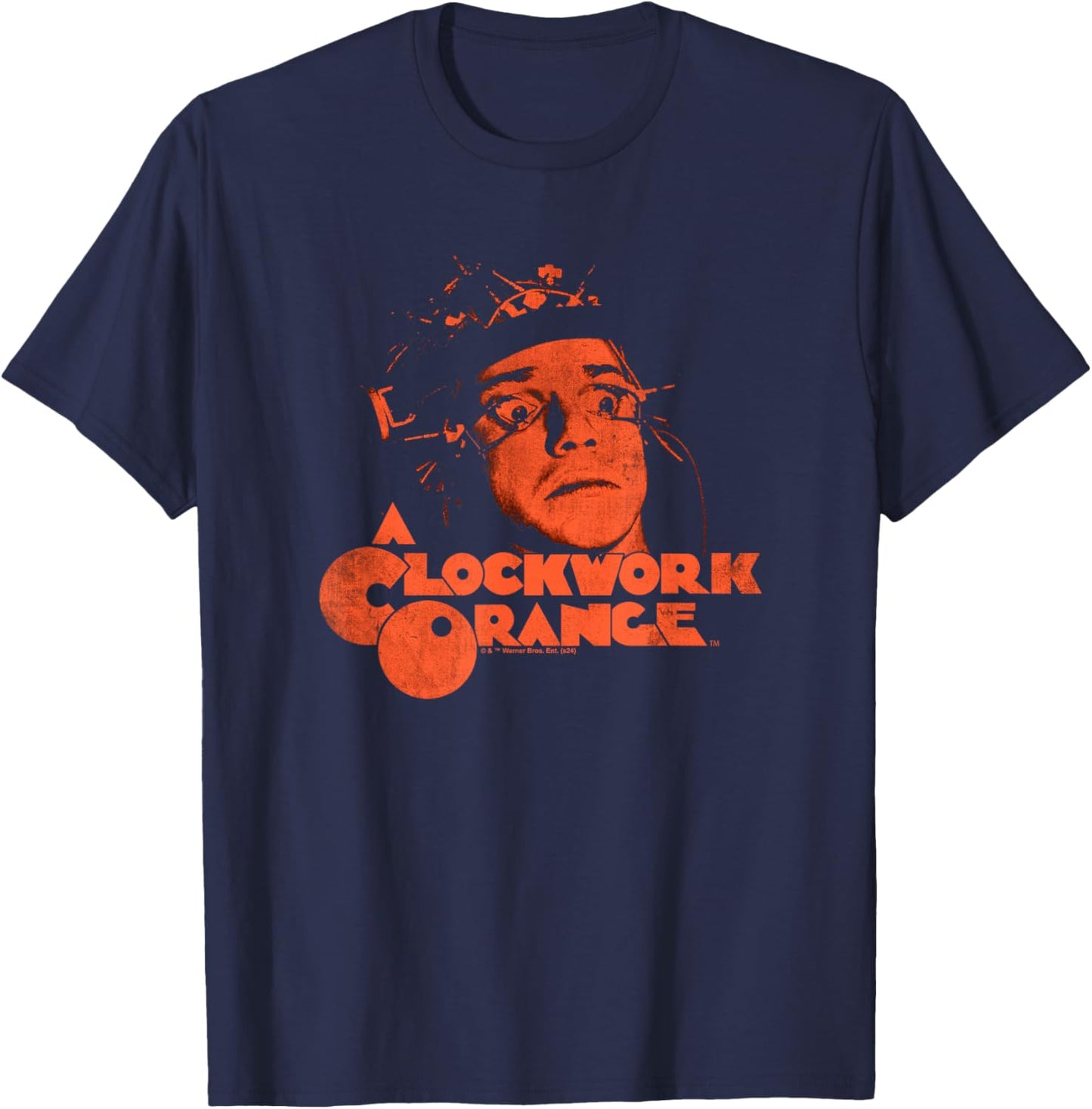 A Clockwork Orange Posterized Alex Face , Small, Black T-Shirt - T-Shirt | Navy